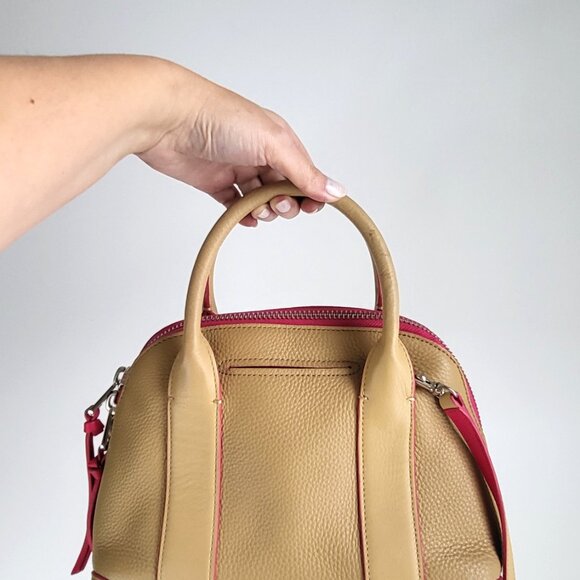 Coach Bleecker Preston Satchel In Edgepaint and Pink Leather I Crossbody - Picture 2 of 10